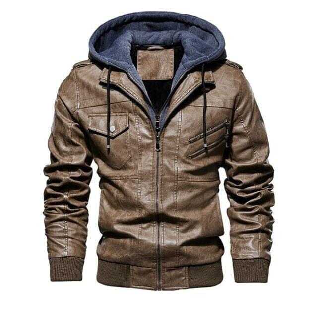 Mivor Men's Leather Jacket with Removable Hood - Mivor